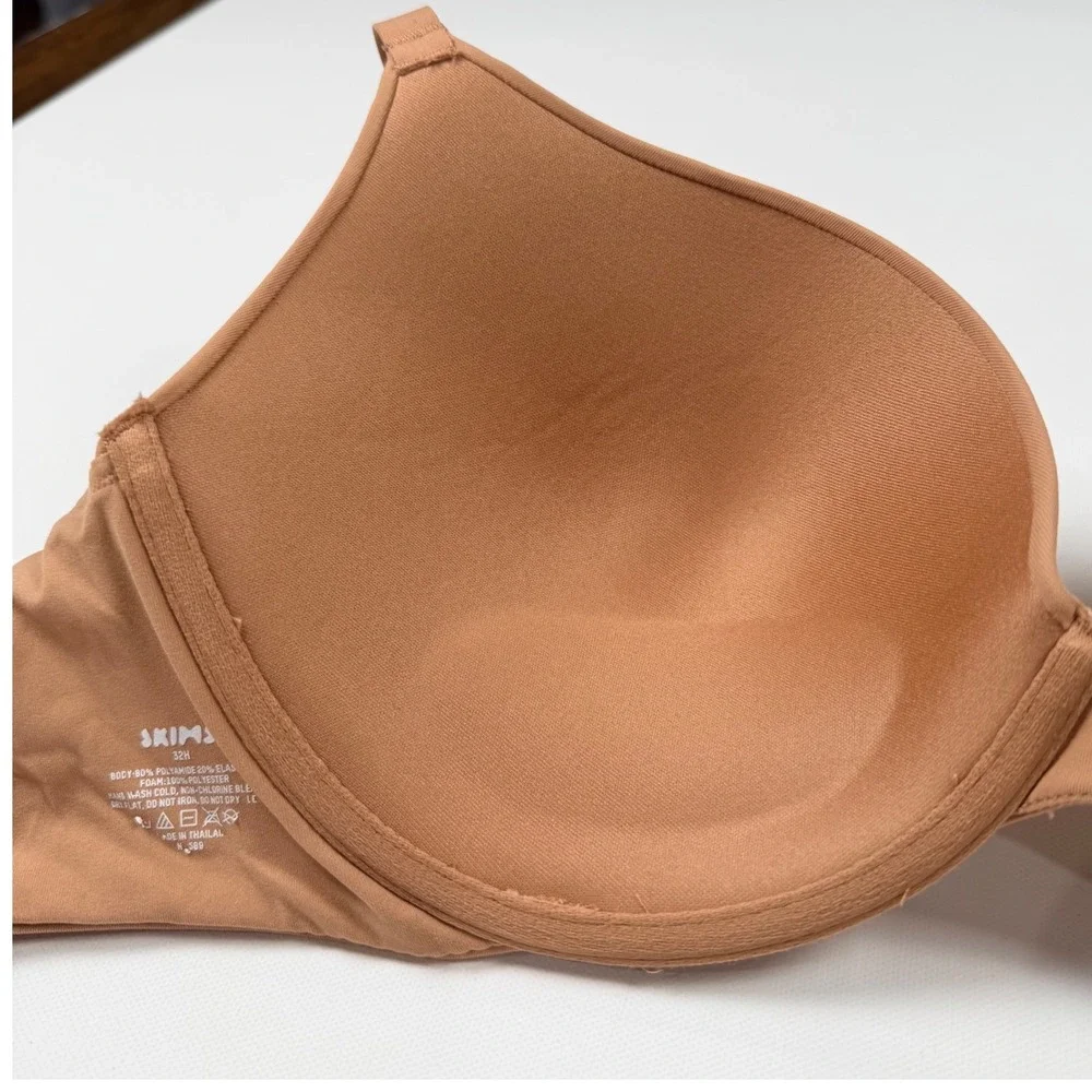 Skims Ultimate Bra Womens 32H Tan Good Plunge Underwire Seamless Everyday Bra - Picture 5 of 8